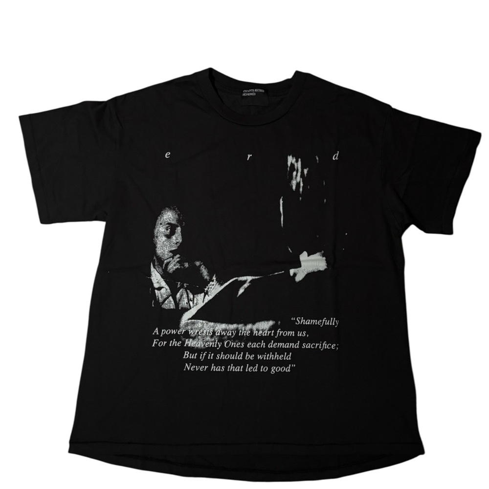 Black Short Sleeve Tee with Artistic Graphic